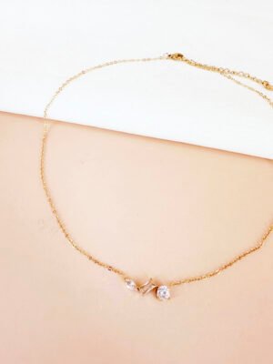 Collier strass en acier inoxydable