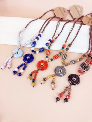 Collier perles céramique