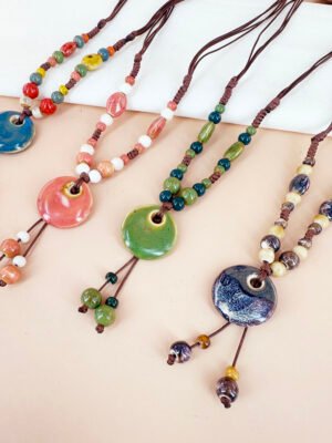 Collier perles céramique