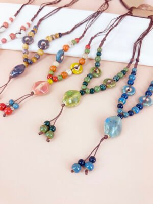 Collier perles céramique