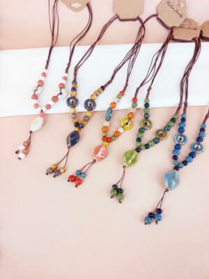 Collier perles céramique