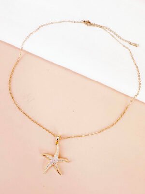 Collier pendentif étoile de mer en acier inoxydable