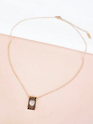 Collier pendentif coeur en acier inoxydable