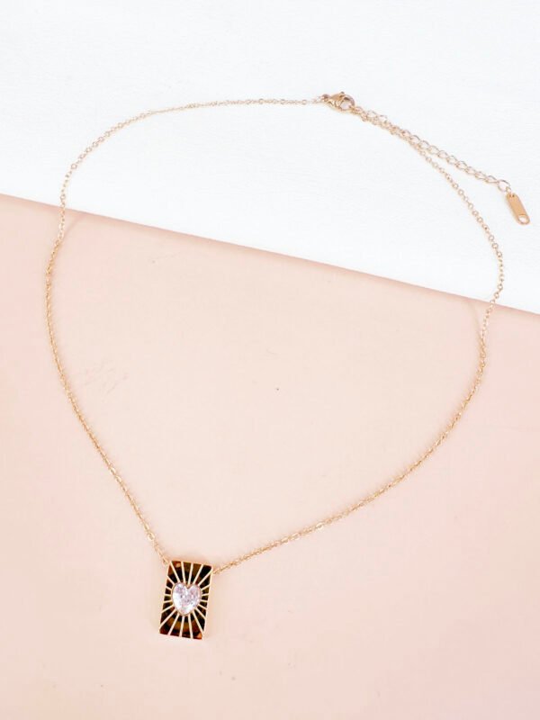 Collier pendentif coeur en acier inoxydable – Image 2