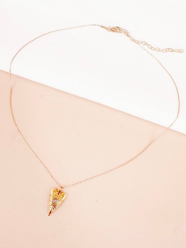 Collier pendentif coeur en acier inoxydable – Image 2