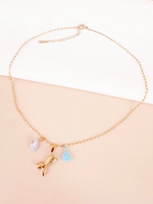 Collier pendentif queue de sirène en acier inoxydable