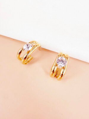 Boucles d’oreilles strass en acier inoxydable