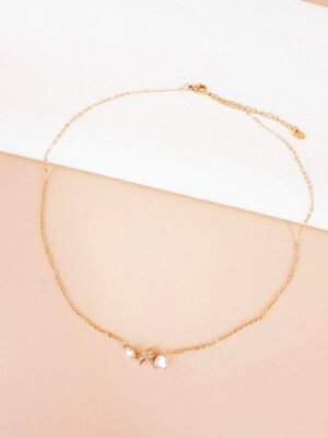 Collier strass en acier inoxydable