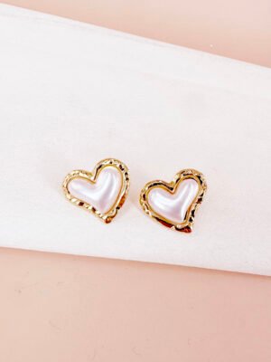 Boucles d&rsquo;oreilles coeur en acier inoxydable