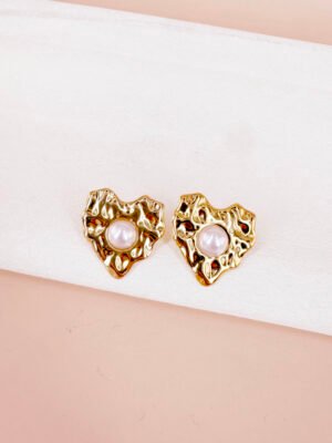 Boucles d&rsquo;oreilles coeur en acier inoxydable