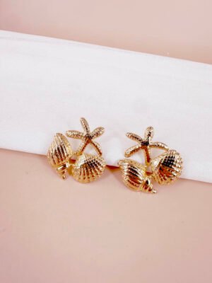 Boucles d&rsquo;oreilles coquillages en acier inoxydable