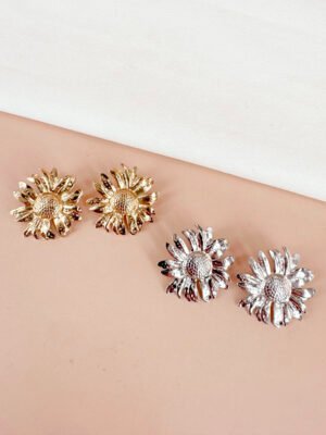 Boucles d&rsquo;oreilles fleurs en acier inoxydable