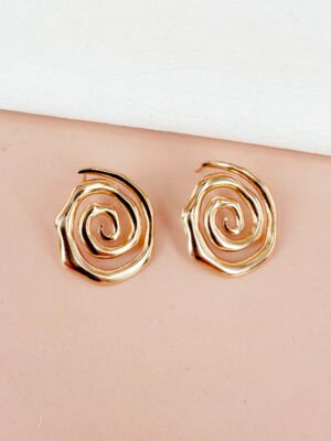 Boucles d&rsquo;oreilles spirale en acier inoxydable