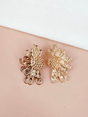 Boucles d&rsquo;oreilles fleurs en acier inoxydable