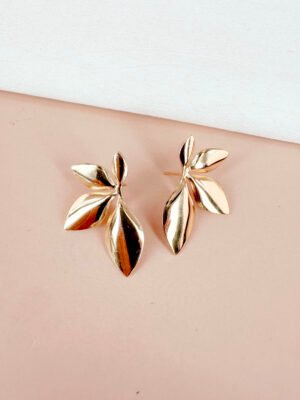 Boucles d&rsquo;oreilles feuille en acier inoxydable