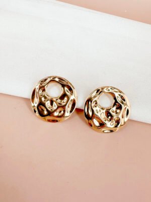 Boucles d&rsquo;oreilles rondes en acier inoxydable