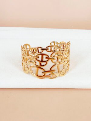 Bracelet manchette maille marine en acier inoxydable