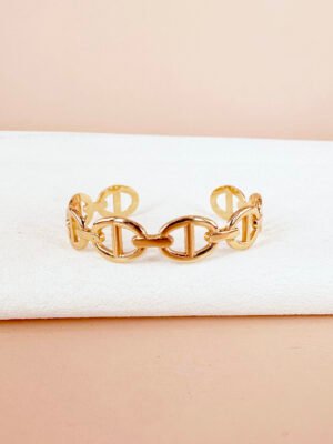 Bracelet manchette maille marine en acier inoxydable