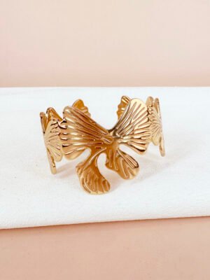 Bracelet manchette noeud en acier inoxydable