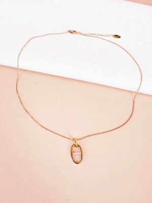 Collier pendentif maille marine en acier inoxydable