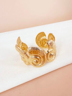 Bracelet manchette coquillage en acier inoxydable