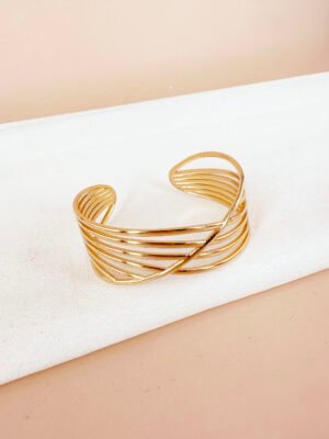 Bracelet manchette en acier inoxydable