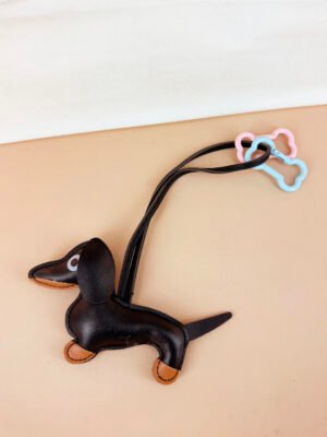 Porte-clé chien et mousqueton os