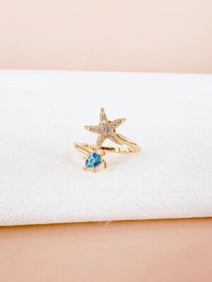 Bague anti stress étoile tortue