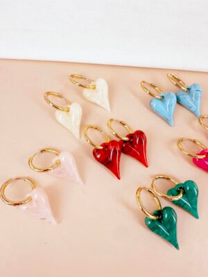 Créoles coeur en résine