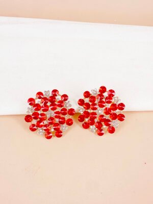 Boucles d&rsquo;oreilles fleurs strass