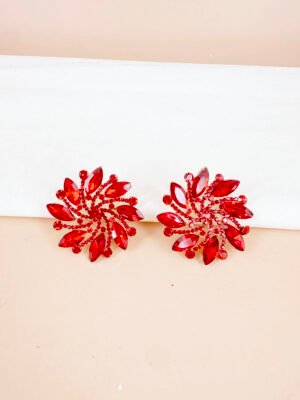 Boucles d&rsquo;oreilles fleurs strass