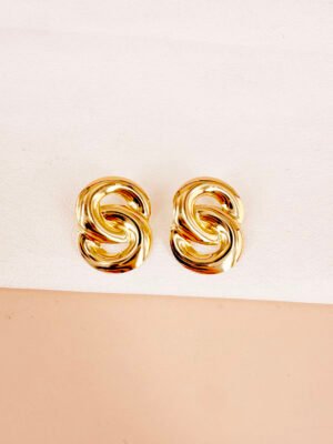 Boucles d&rsquo;oreilles motif huit en acier inoxydable