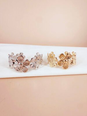 Bracelet manchette fleurs