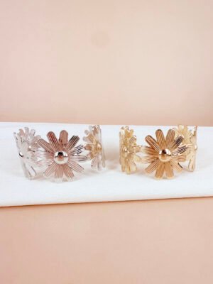 Bracelet manchette fleurs Marguerite
