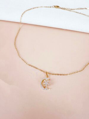 Collier anti stress lune étoile