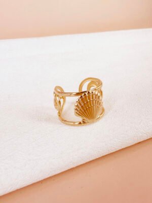 Bague coquillage en acier inoxydable