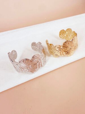 Bracelet manchette feuille