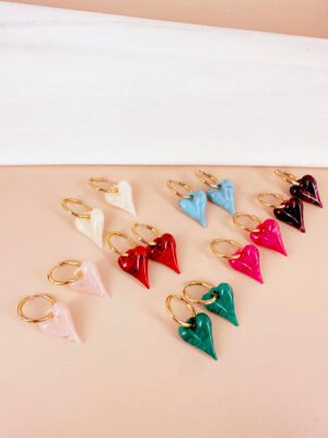 Créoles coeur en résine