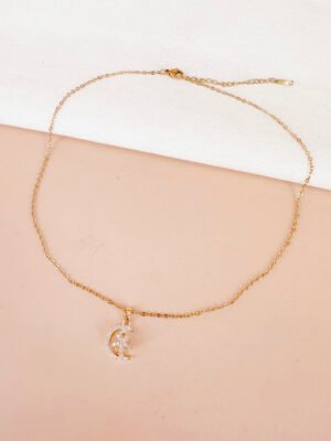 Collier anti stress lune étoile