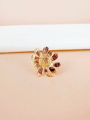 Bague fleur doré