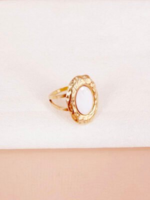 Bague martelé nacrée