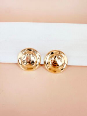 Grande boucles d&rsquo;oreilles rondes dorées Pamela