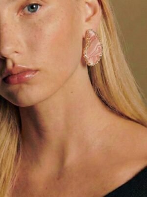 Boucles d&rsquo;oreilles goutte motif résine