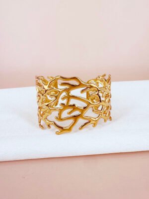 Bracelet manchette branche corail