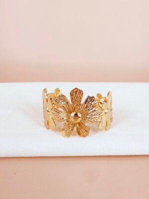 Bracelet manchette fleur Ophélia