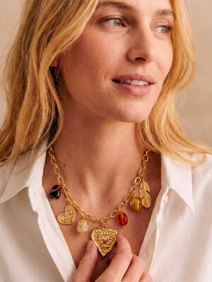 Collier Clea breloques coeur et résine