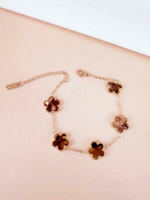 Bracelet trèfle nacrée brillant