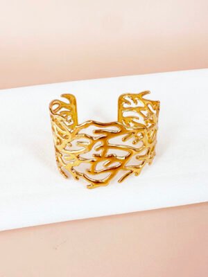 Bracelet manchette branche corail