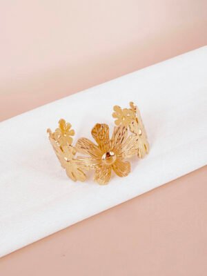 Bracelet manchette fleur Ophélia