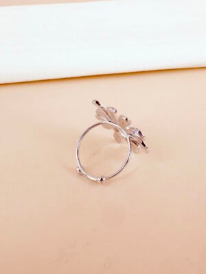 Bague fleur argent